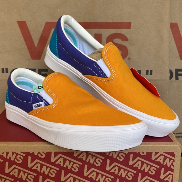 Vans Comfycush Slip-On Multi Block Multi/True White sneakers Men’s - Picture 6 of 16